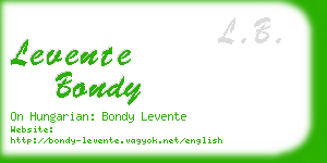 levente bondy business card